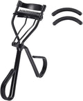 Uranian Eyelash Curlers with Built-in Comb Beauty Eyelashes Curlers Eyelash Cliper with 2 Replacement Silicone Refill Pads Premium Lash Curler Makeup Tool for Women and Girls (2 Black-Black Comb)