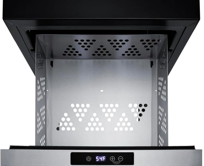 Summit 18” Drawer Cooler, Drawer Wine Cellar, Beverage Center, 0.8 cu.ft. Capacity, Stainless Steel, Panel Ready Capable*- COOL1D (*Panels not included)