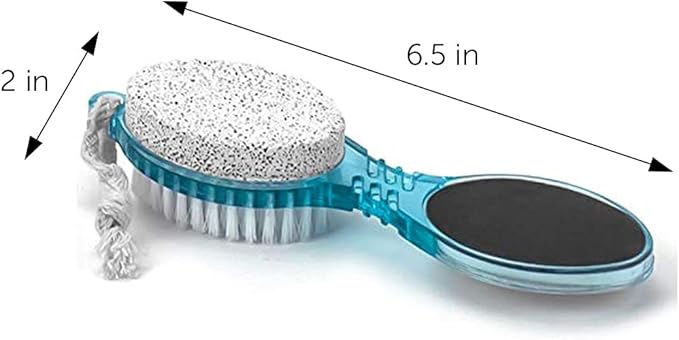 DecorRack (4 in 1) Pedicure Paddle Kit Tool with Pumice Stone for Feet, Foot Hand Toe Nail Cleaning Brush, Metal File and Emery Board, Manicure Foot Rasp Callus Remover Pedi Set (Random Color, 1 Pack)