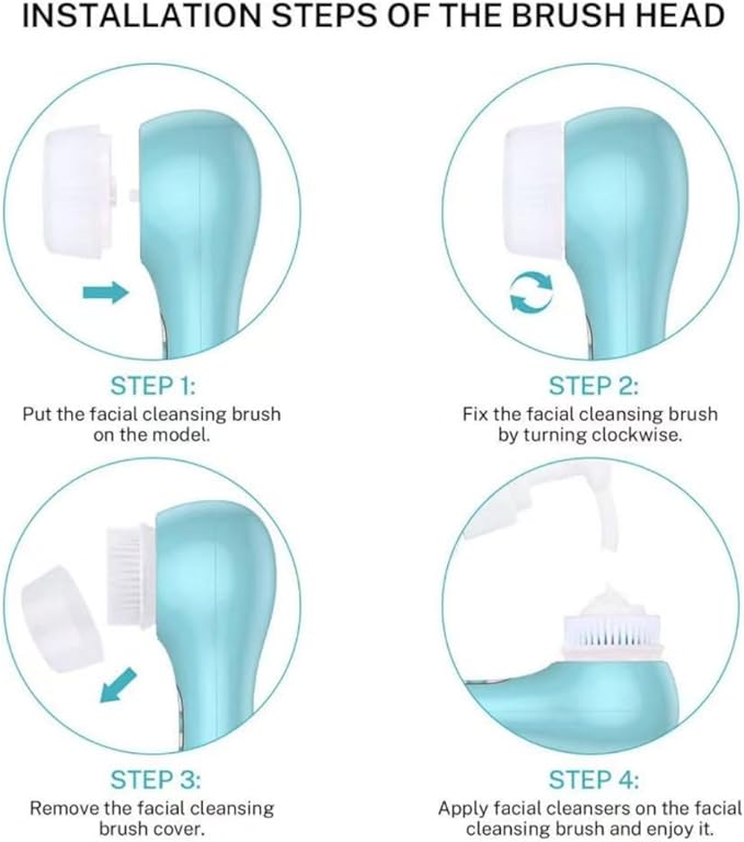 Clarisonic Facial Cleansing Device/Facial Cleansing Instrument Whitening Replace The Brush Head Suitable,mia,aria,por,Smart,fit (1 Count)