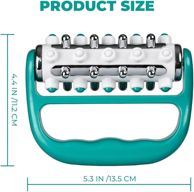 MyoRelease Lymphatic Drainage Massager - Professional Handheld Fascia & Scar Tissue Massage Roller for Myofascial Pain Relief, Muscle Recovery, for Neck, Back, Leg & Body