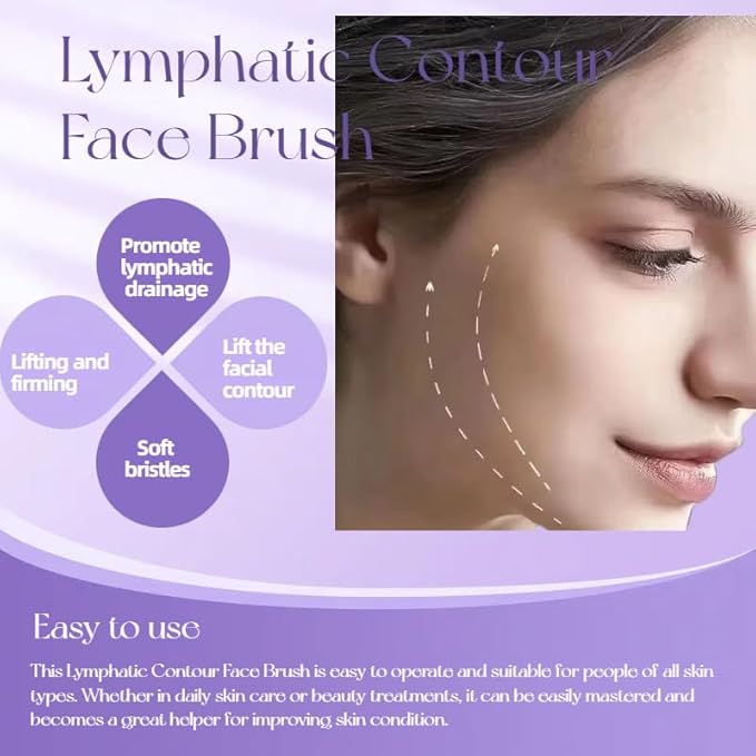 1/2 PCS Lymphatic Contour Face Brush for Sculpting – Anti-Puffiness, Detox & Lift, Improves Skin Glow & Absorption (2 Pcs Contour Face Brush)