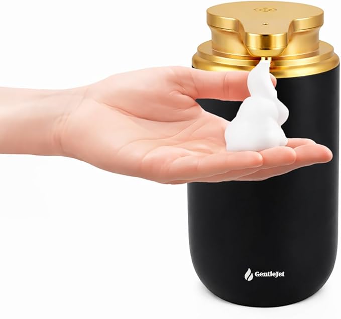 SimpleFoam Automatic Foaming Soap Dispenser – Touchless Sensor, USB-C Rechargeable, IPX5 Waterproof, Dual Output for Bathroom Kitchen Sink, ABS Compact Design