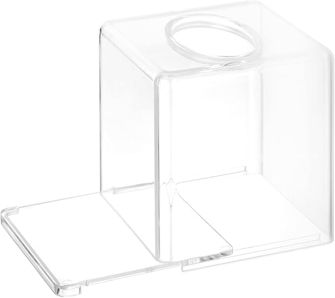 Yopay 2 Pack Square Tissue Dispenser Box, Clear Facial Acrylic Tissue Box Holder, Cover Napkin Organizer for Dryer Sheets, Bathroom, Desks, Countertop, Vanity, Bedroom Dressers, Kitchen Office Room
