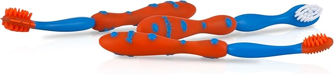 Nuby 4 Stage Oral Care Set System, Red/Blue