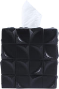 Hymmah Modern Square Tissue Box Cover Holder,Bathroom Accessories Decor Unique Design Tissue Box Cover for Bathroom Vanity Counter Tops Also Great for Bedrooms and Living Rooms