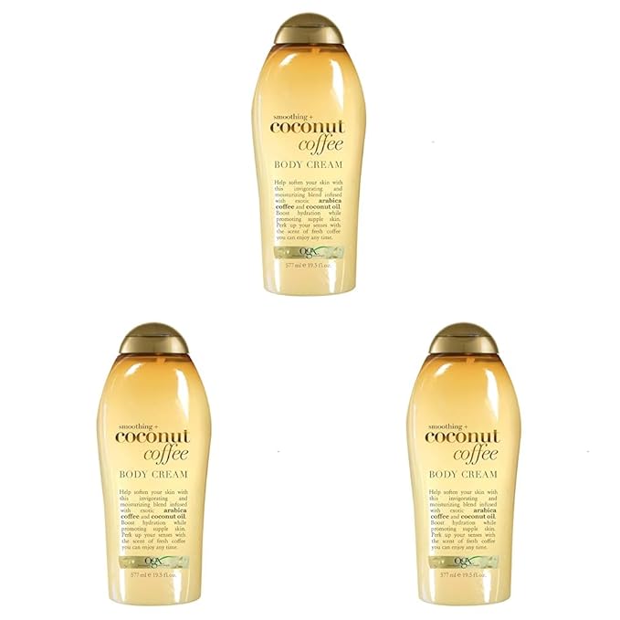 OGX Smoothing + Coconut Coffee Body Cream 19.5 oz (Pack of 3)