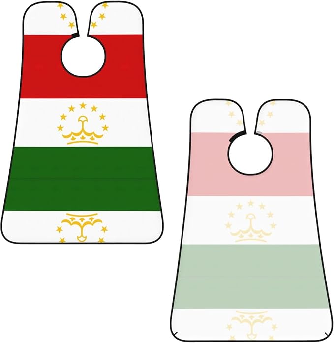 Flag Of Tajikistan Print Beard Bib Apron For Men, Beard Hair Catcher For Men Shaving Trimming,Beard Cape Cloth
