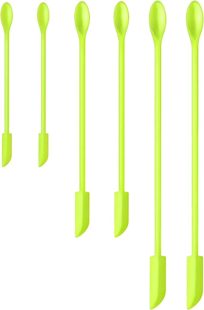 Silicone Spatula Set (6Pcs) - Mini Scraper Tool for Beauty & Food - Reach Every Last Drop, Multi-Size Spatulas for Makeup Jars, Lotion Bottles & Kitchen Containers