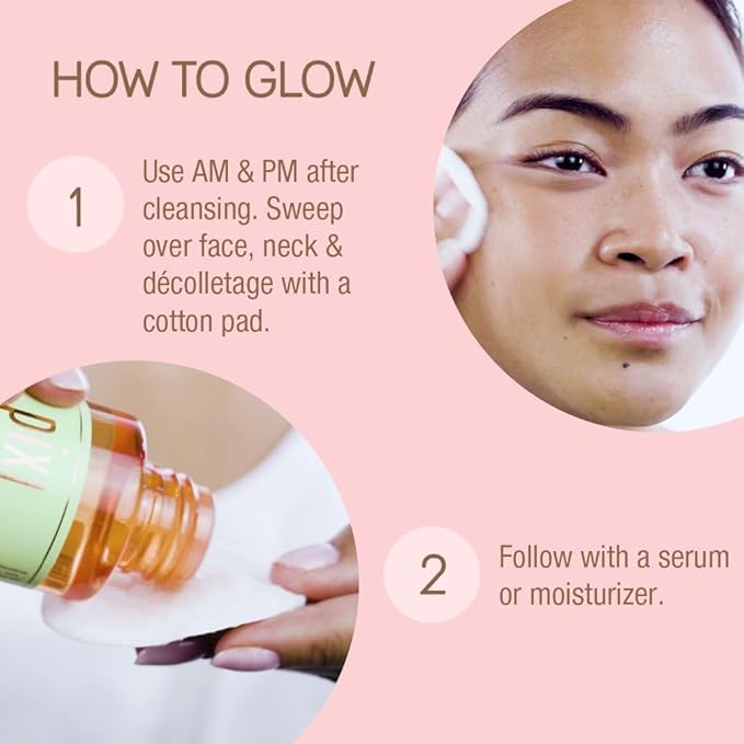 Pixi Glow Tonic Balancing Face Toner Glycolic Acid for Radiant Skin Daily Brightening Toner (3.4 fl oz / 100 ml)