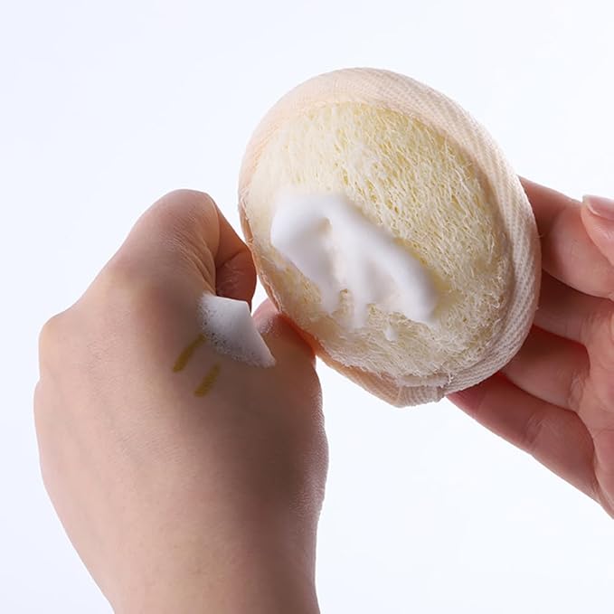 6 Pcs Exfoliating Loofah Sponge Face Pads Facial Loofah Scrubber Luffa Body Scrub Makeup Loofah Sponge Brush Bath Loofahs for Women Men Bath Spa Shower