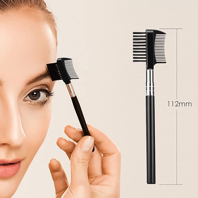 KINGMAS 9PCS Eyebrow Trimmer Kit, Face Razors, Facial Trimmer Shaver, Eyelash Comb, Angled Brush, Grooming Scissors, Brow Tweezers for Women
