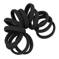 Cyndibands Seamless Hair Ties - Black - Gentle Hair Ties No Damage, Standard Size 1.5 Inch, Soft and Stretchy Nylon Fabric Ponytail Holders - 12 Count