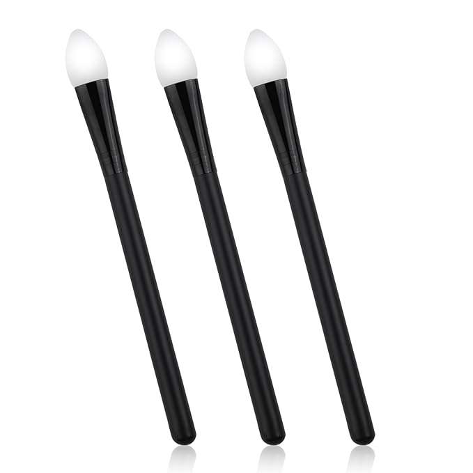 3 Pcs Silicone Makeup Applicator, Shadow Brush Lip Mask Makeup Brushes Eyeshadow Applicators Eyeshadow Brush for Applying Cream or Liquid Eye Shadows