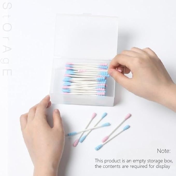 travel transparent cotton pads/swabs large capacity storage box with PP(polypropylene) material, easy to use and take,beautiful design, muti-purpose, moisture-proof and dust-proof (Travel)
