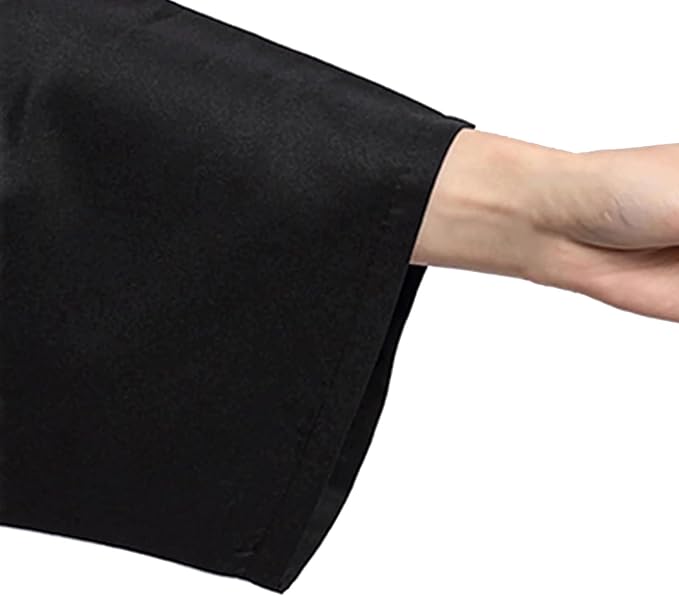 WUWEOT 4 Pack Salon Client Gown Robes Cape, Waterproof Hair Dye Cape, 43 Inch Long Black Soft Kimono Style Barber Smock for Hair Stylist with Adjustable Tie to Hair Cutting, Hair Coloring
