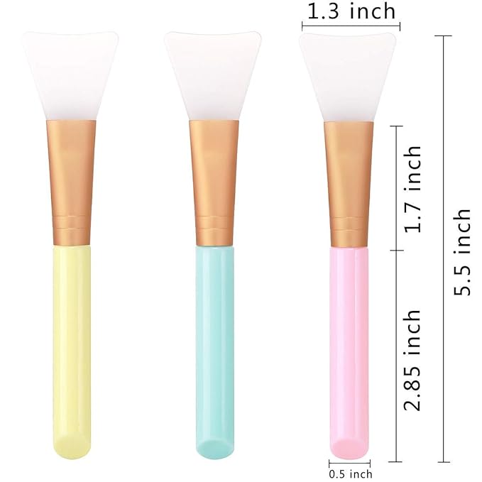 Akstore 3PCS Silicone Face Mask Brush,Mask Beauty Tool Soft Silicone Facial Mud Mask Applicator Brush Hairless Body Lotion And Body Butter Applicator Tools (White)