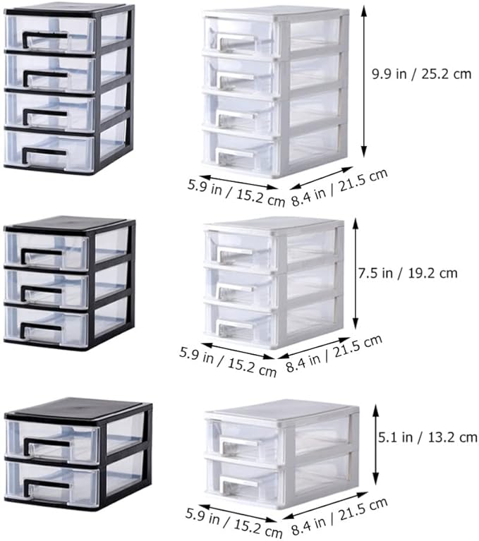 Beaupretty Sundries Holder 3 Layers Storage Box Desk Drawer Type Organizer Pp Plastic Mini Cosmetics Storage Case