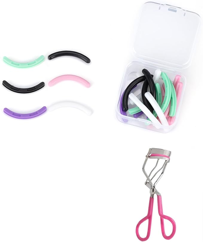 Eyelash Curler Refills Compatible with Tweezerman,Eyelash Curler Refills for Tweezerman,Silicone Lash Curler Refill Pads 24PCS (Colorful)