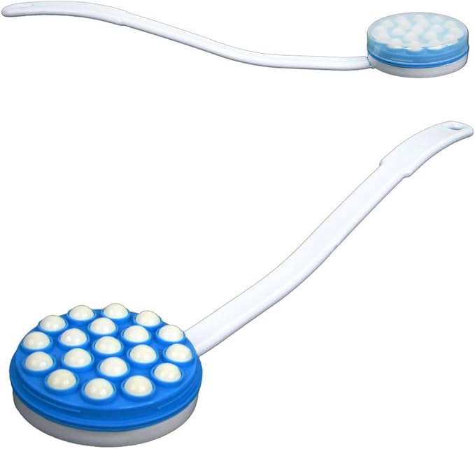 Lotion Applicator for Back – Long Handled Roll-On Dispenser and Handheld Back Massager – Wand for Applying Sunscreen, Cream, or Shower Gel by Remedy