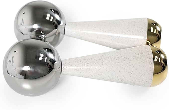 SKINACT 360° Rotating Stainless Steel Ice Globes for Face & Eyes, for Beauty Routines, Facials Cold Roller Cooling Globes for Puffiness, Wrinkles, Dark Circles, Headaches