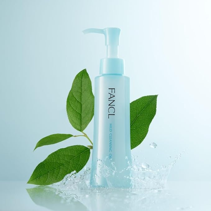 FANCL Mild Cleansing Oil, Japanese Facial Cleansing Oil, Makeup Remover, Oil Cleanser, 100% Preservative Free, Clean Skincare for Sensitive Skin (1, Blue)
