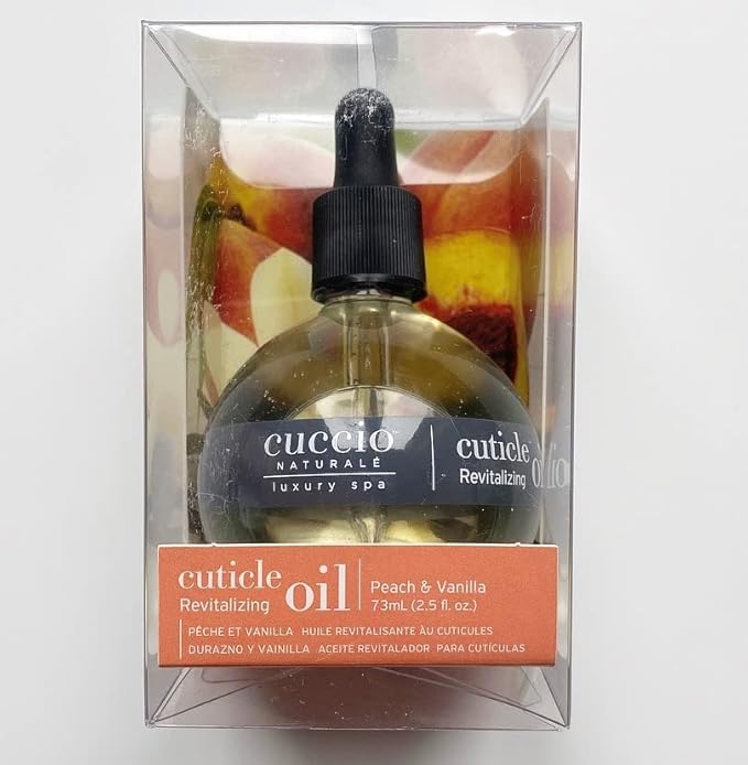 Cuccio Naturale Peach & Vanilla Revitalizing Cuticle Oil, Lightweight Fast-Absorbing Hydrating Nail & Cuticle Conditioner, Cold-Pressed Oils + Vitamin E, 2.30 Fl Oz