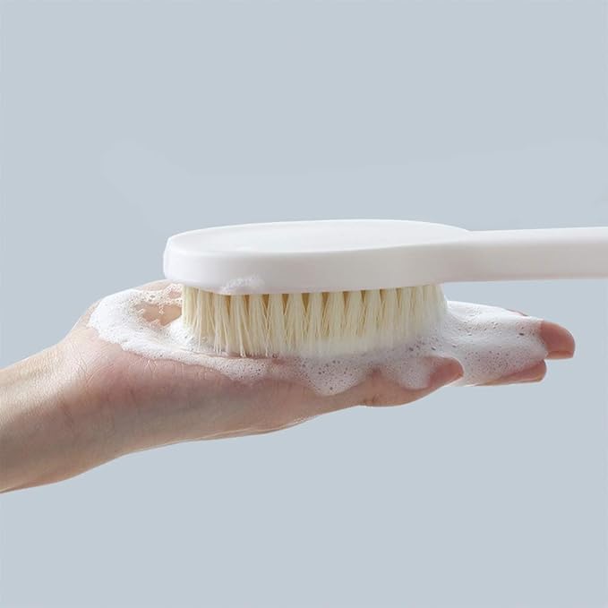 Body Brush Dry Brushing Shower Bath Brush Long Handle Gentle Back Skin Scrubber Exfoliate Massage Improve Blood Circulation Cellulite Treatment