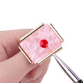 AKOAK Adjustable Mini Nail Ring Tray, Resin Nail Art Gel Makeup Plate Palette, Ring Gel Polishing Mixing Tray DIY Color Plate Nail Art Polishing Paint Plate (Rectangle, 2Pcs)