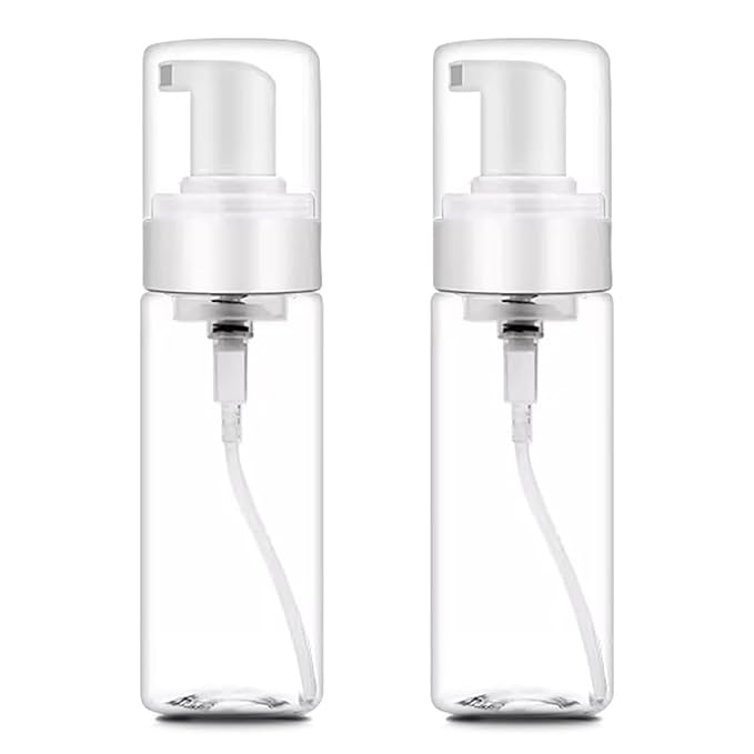 Foam Pump Bottle 7oz 2Pcs Foaming Soap Dispenser 200ml Foaming Spray Bottle Empty Travel Foam Bottle Clear Foam Dispenser for Hand Soap Toiletries Shampoo Lotion