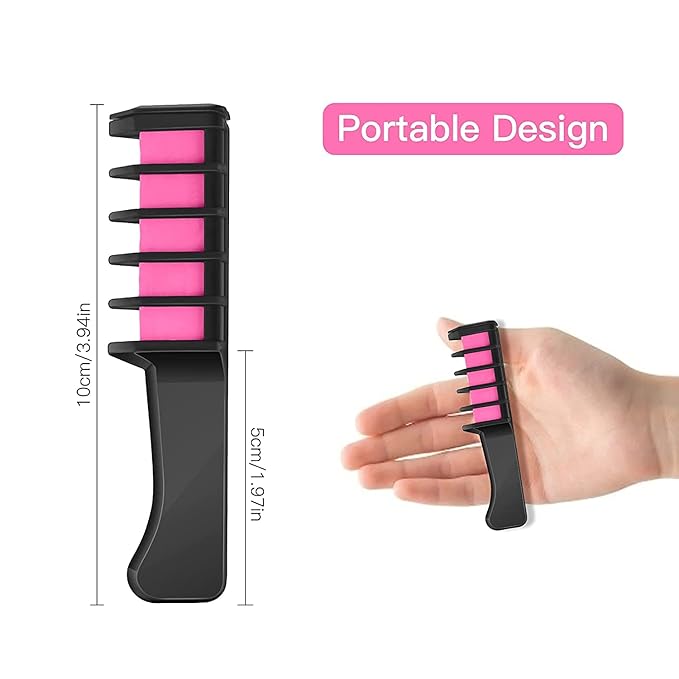 MSDADA Hair Chalk for Girls Kids-New Hair Chalk Comb Temporary Bright Washable Hair Color Dye-4 5 6 7 8 9 10 Year Old Girl Gifts Toys for Christmas,Halloween Cosplay Birthday-5 Pcs Pink+5 Pcs Purple