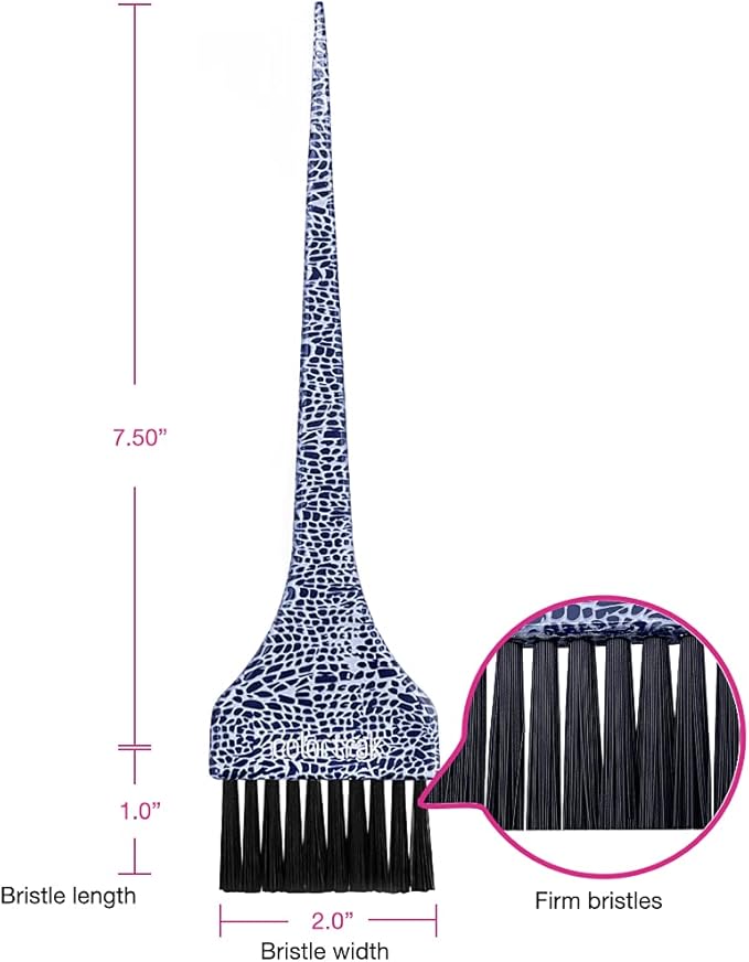Colortrak Safari Chic Color Brushes, Prints, Perfect for Multiple Colors, Highlights, or Lowlights, 1 Firm Bristle and 1 Ultra Soft Feather Brush, Reusable and Easily Washable, 2 Brushes