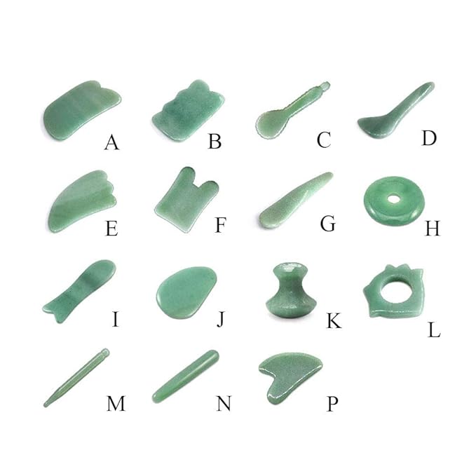Facial Gua Sha Tool for Chin Massage Tool Natural Jade Stone Gua Sha Board for Face SPA Acupuncture Therapy Trigger Point Treatment