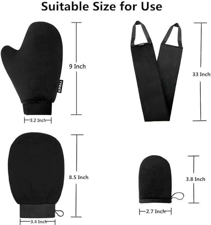 Self Tanning Mitt Applicator Kit 4 in 1 Self Applicator Set with Exfoliating Glove,Tan Mitt Applicator, Tanning Back Lotion Applicators for Your Back,Face Mitt for Tanning Lotion, Spray, Mousse