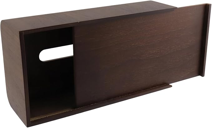 Geesatis Tissue Box Cover,Square Wood Tissue Box Holder, Rectangular Napkin Facial Tissues Holder for Bathroom Toilet Bedroom Living Room Table Desk Office Dresser, 1 Pcs Dark Brown 10.3"x5.5"x3.4"