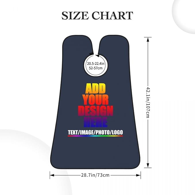 Custom Beard Bibs Apron Personalized Beard Hair Catcher Add Photo Picture Text Waterproof Beard Shave Cape for Shaving Trimming for Birthday Father's Day Gifts Navy Blue