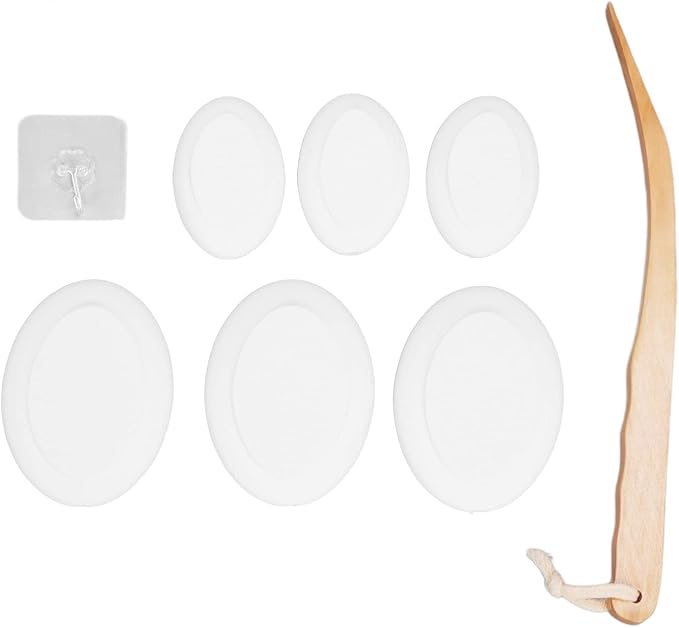 Back Lotion Applicator with Long Handle for Men and Women. Easy Application of Lotions and Shower Gels. Exfoliation and Skin Tool. Suitable for Home Use. Portable Design with 6 Replacemen