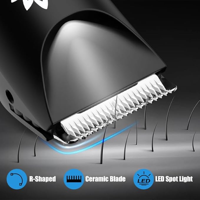 Manscape Body & Pubic Hair Trimmer for Men, Groin & Ball Trimmer Men, Electric Razor Mens Grooming Kit, Body Groomer Ball Shaver for Smooth Wet/Dry Shaving, Led Light