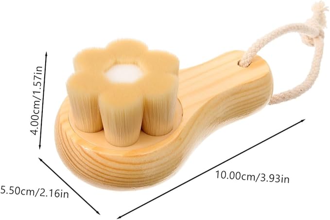 Face Cleansing Brush with Soft Bristles for Deep Pore Cleansing Manual Exfoliating Tool for All Skin Types Wooden Handle for Comfortable Use