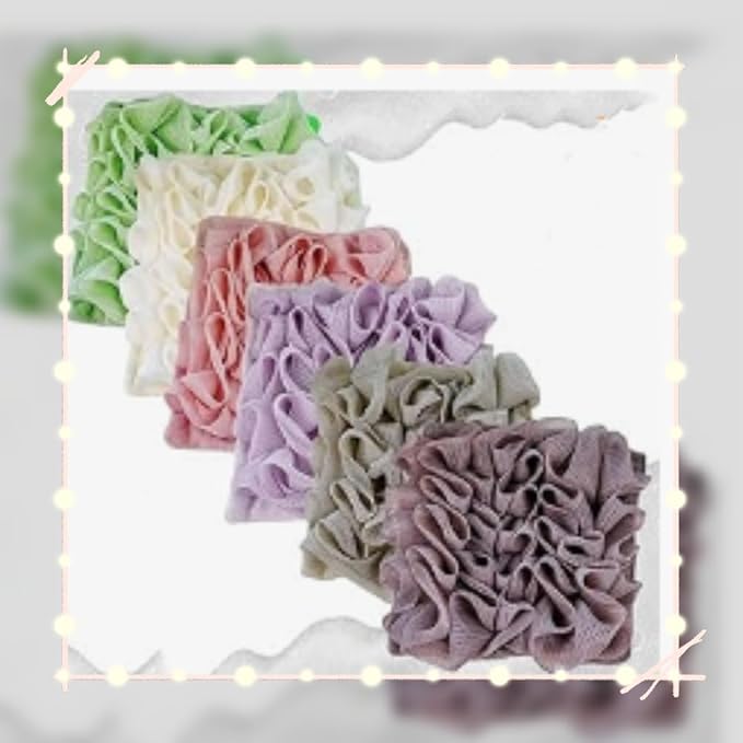 Washcloth Loofah Combo 2-in-1 Loufee Wash Cloth that Holds Bar Soap-Exfoliation Mesh Shower Ball for Body Wash&Smooth Skin+Free Loofah Dish Towel