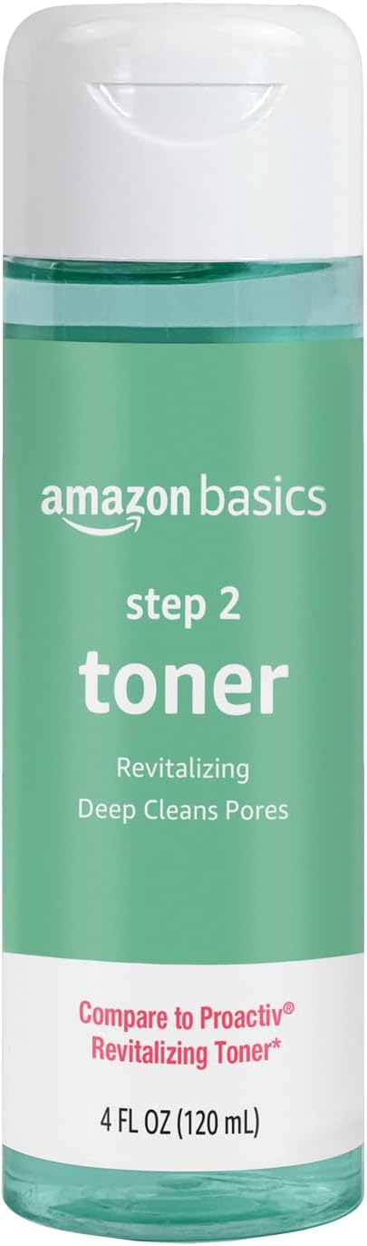 Amazon Basics 3-Step Acne Treatment System Revitalizing Face Toner, Balancing, Refreshing, 4 Fluid Ounces, 1-Pack