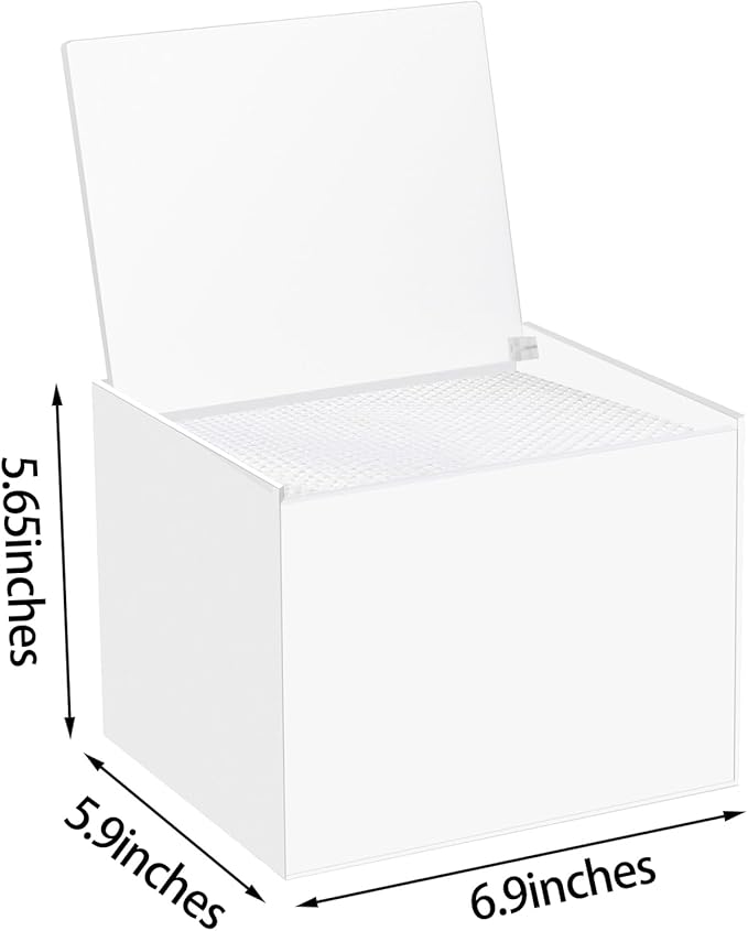 Disposable Face Towel Storage Box Compatible with Facial Towel XL, Acrylic Disposable Face Towelette Holder Container, White