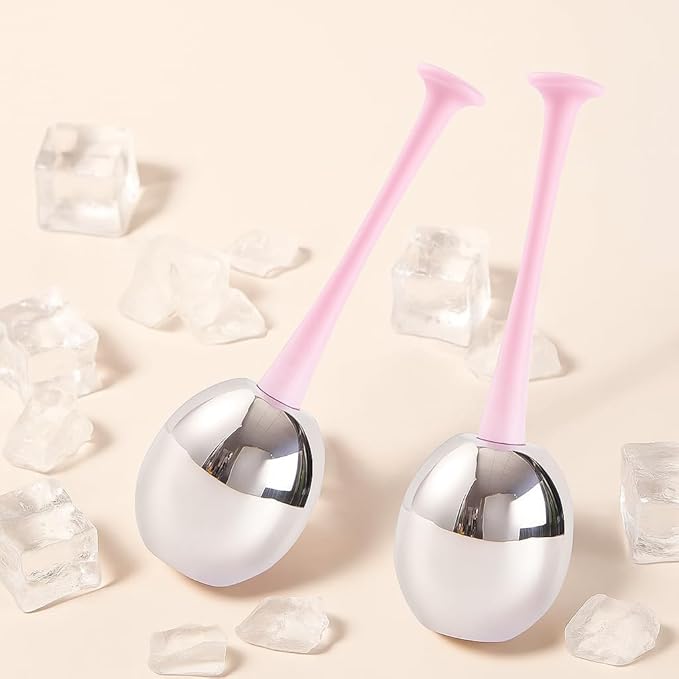 Ice Globes for Face – 2 Pcs Cooling Globes Facial Massage Tool for Puffy Eyes, Lymphatic Drainage & Skin Tightening – Cryo Face Globes for Glowing Skin – Reusable Beauty Tools for Women & Men