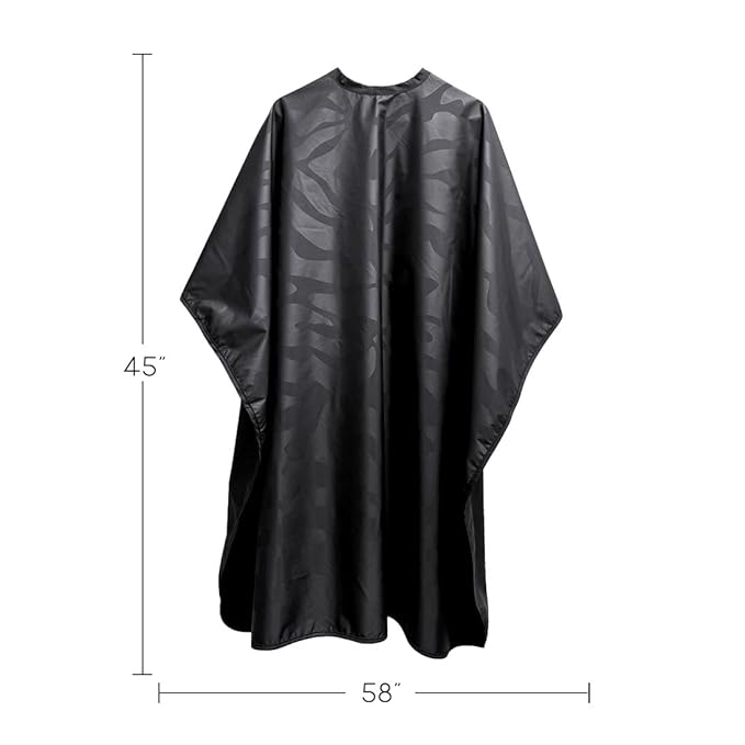 Betty Dain Bleach-proof All Purpose Styling Cape, Material Defends Against Bleach Stains, Color Proof, Chemical Proof, Waterproof, Lightweight Embossed Nylon, Black