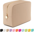 Embla Large Makeup Bag and Waterproof Nylon Travel Toiletry Bag, Large Capacity Cosmetic Zipper Pouch, Beige
