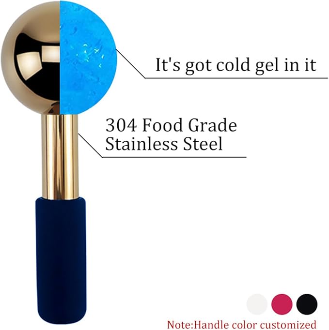 Unbreakable Cryo Stick for Beauty Routines,360 Ice Globes for Face & Eyes,Portable Facials Cold Roller Colling Globes Unbreakable Stainless Steel Cryo Stick