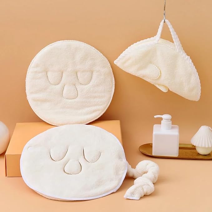 mdgfge 3 Pcs 3 Holes Towel Mask Reusable Face Towel Mask Facial Steamer Cold Hot Compress Moisturizing Beauty Skin Care Spa Towels for Women Girls Hot Cold Skin Care Daily Use