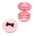 False Eyelash Storage Case with Mirror, Portable Bowknot Makeup Organizer Box for Women, Compact Cosmetic Organizer for Fake Eyelashes and Beauty Tools