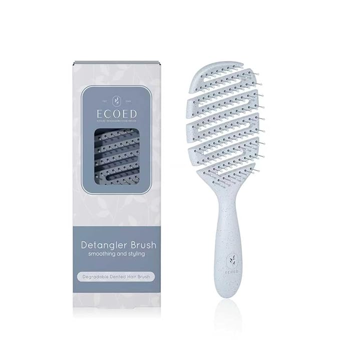 Hair brush, Vented Detangling Brush, Quickly Detangles and Smooths hair for Curly, Thick, and Straight Hair, Hair Brush for Women and Men, Blue, Eco Friendly, Sustainable Material