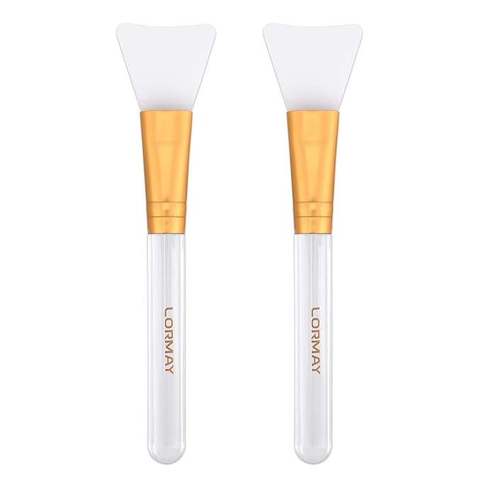 LORMAY Jelly Brush | 2 Pcs Silicone Face Mask Brushes | Facial Applicators for Even Coverage | Skincare Enhancer | Soft Silicone | Transparent Handles | All Skin Types | Kbeauty Accessory